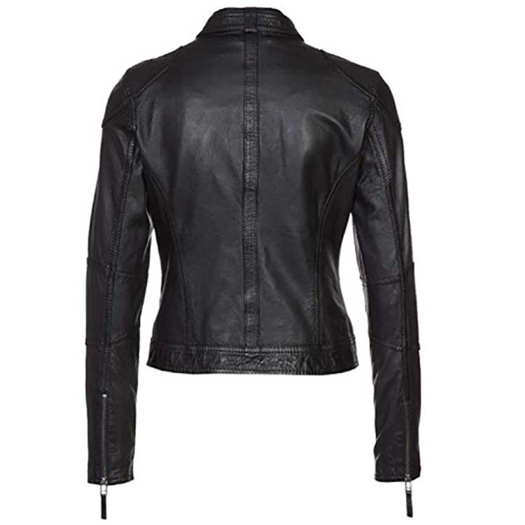 WOMEN BIKER HOT BLACK LEATHER JACKET - Jacket World