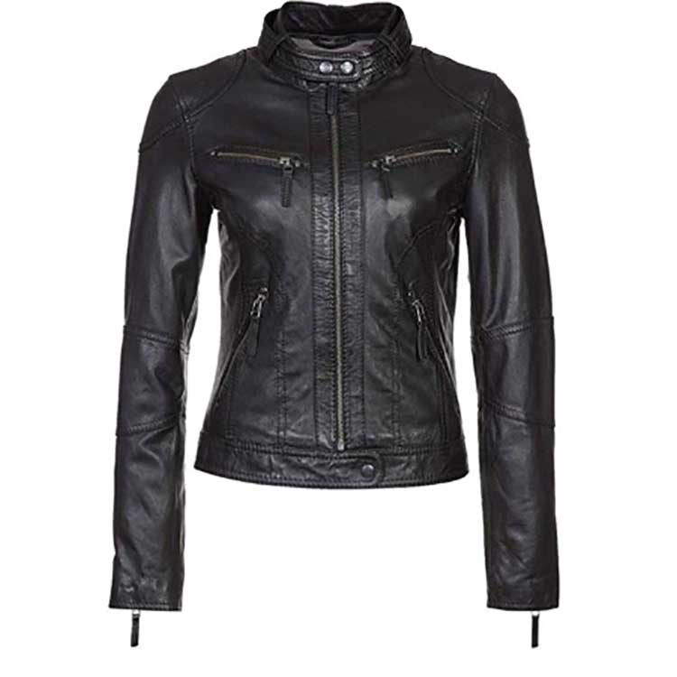 WOMEN BIKER HOT BLACK LEATHER JACKET - Jacket World