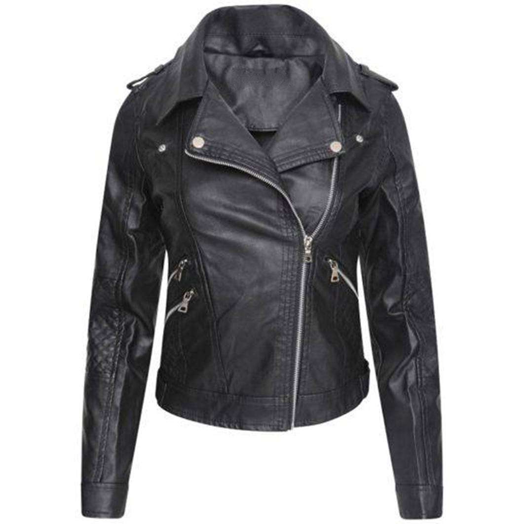 WOMEN'S BLACK SLIM FIT BIKER LEATHER JACKET - Jacket World