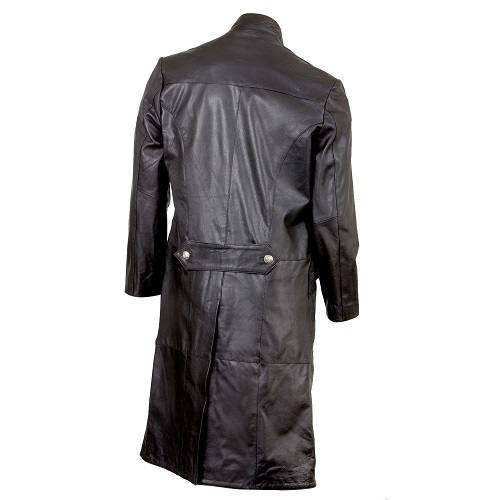 BLACK LONG LEATHER COAT FOR MEN - Jacket World