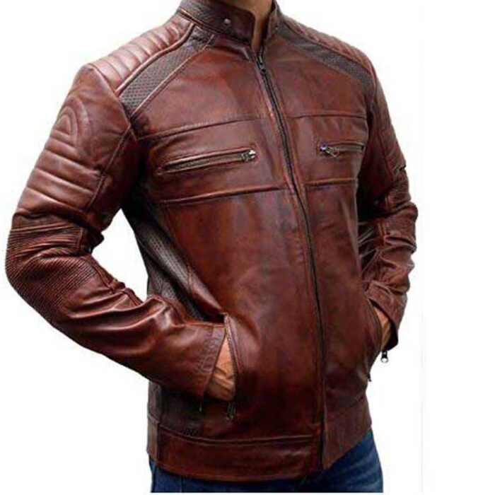 MEN BIKER VINTAGE BROWN LEATHER JACKET | JACKET WORLD