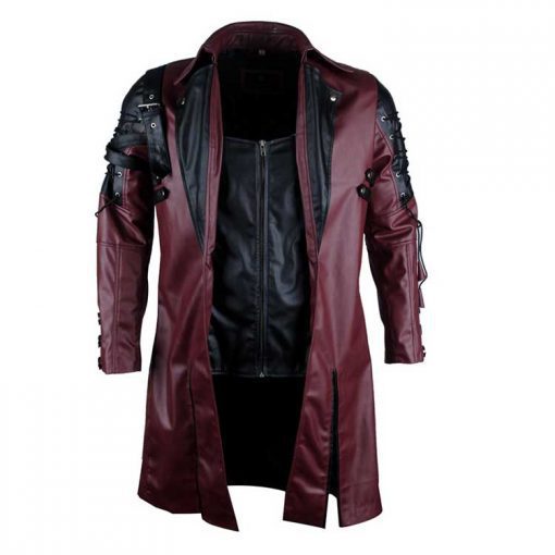 RED AND BLACK TRENCH COAT COSPLAY FAUX LEATHER SALE | Jacket World