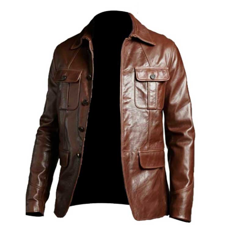 WOMEN DISTRESSED BROWN TRENCH LEATHER COAT | JACKET WORLD