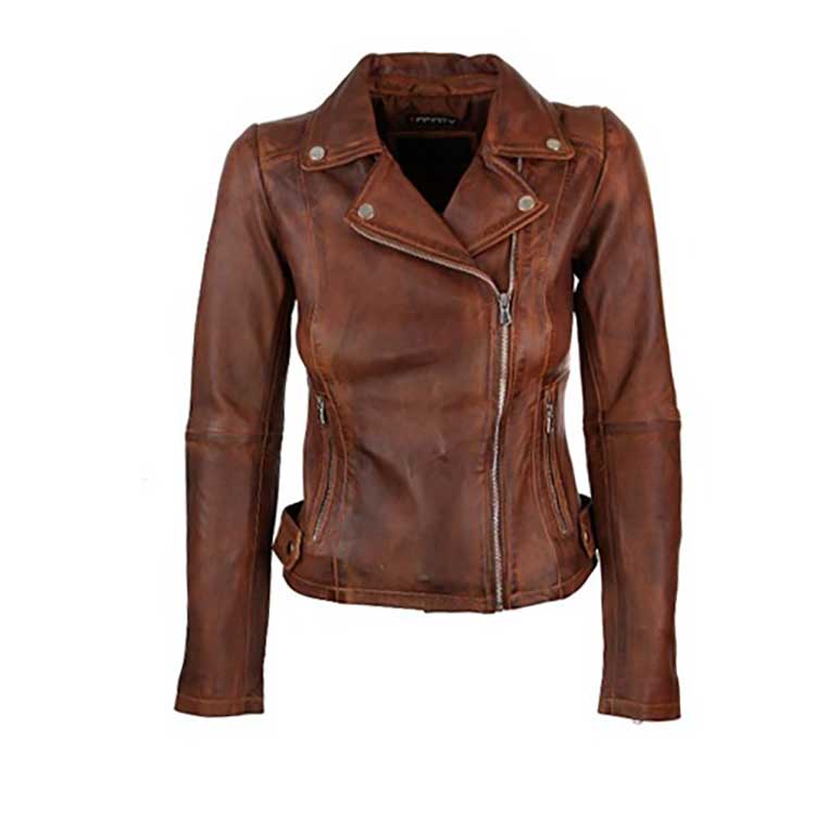 WOMEN BRANDO TIMBER BIKER LEATHER JACKET | Jacket World