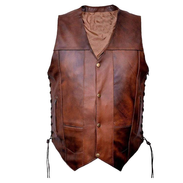 Mens leather outlet vest jacket